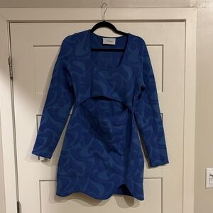 The Wolf Gang Blue Long Sleeve Dress